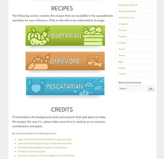 Main recipes home page draft &amp; buttons